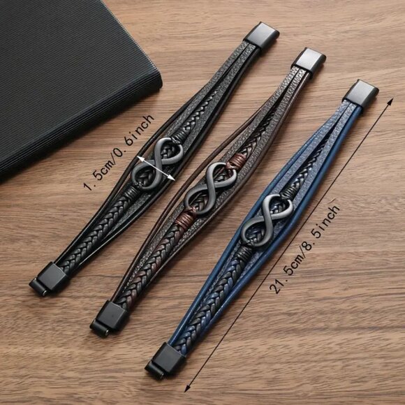 Timeless Infinity Symbol Bracelet, Fashionable Alloy Magnet Closure Unisex - Picture 3 of 4